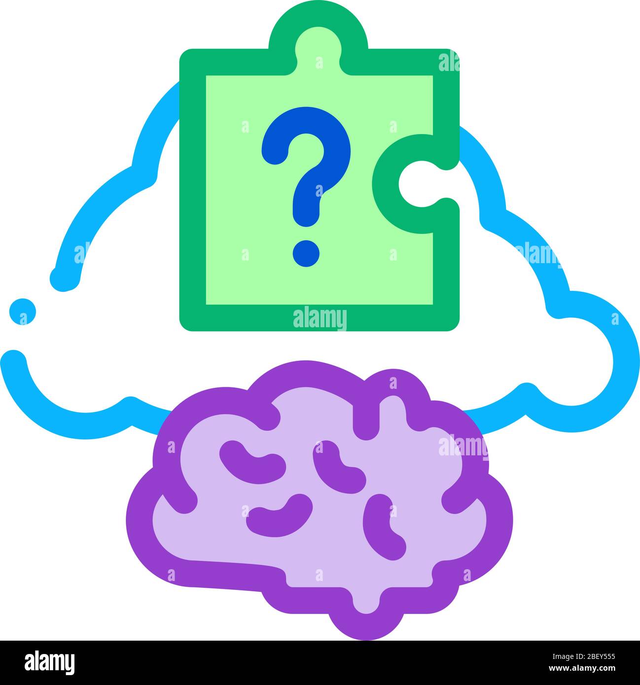brain puzzle icon vector outline illustration Stock Vector Image & Art ...
