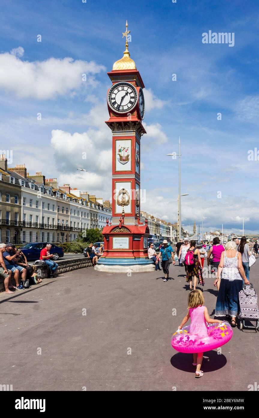 Jubilee Clock Tower, Weymouth, Dorset, England, GB, UK. Weymouth's Jubilee Clock Tower was built to commemorate Queen Victoria's 50 years of reign in Stock Photo