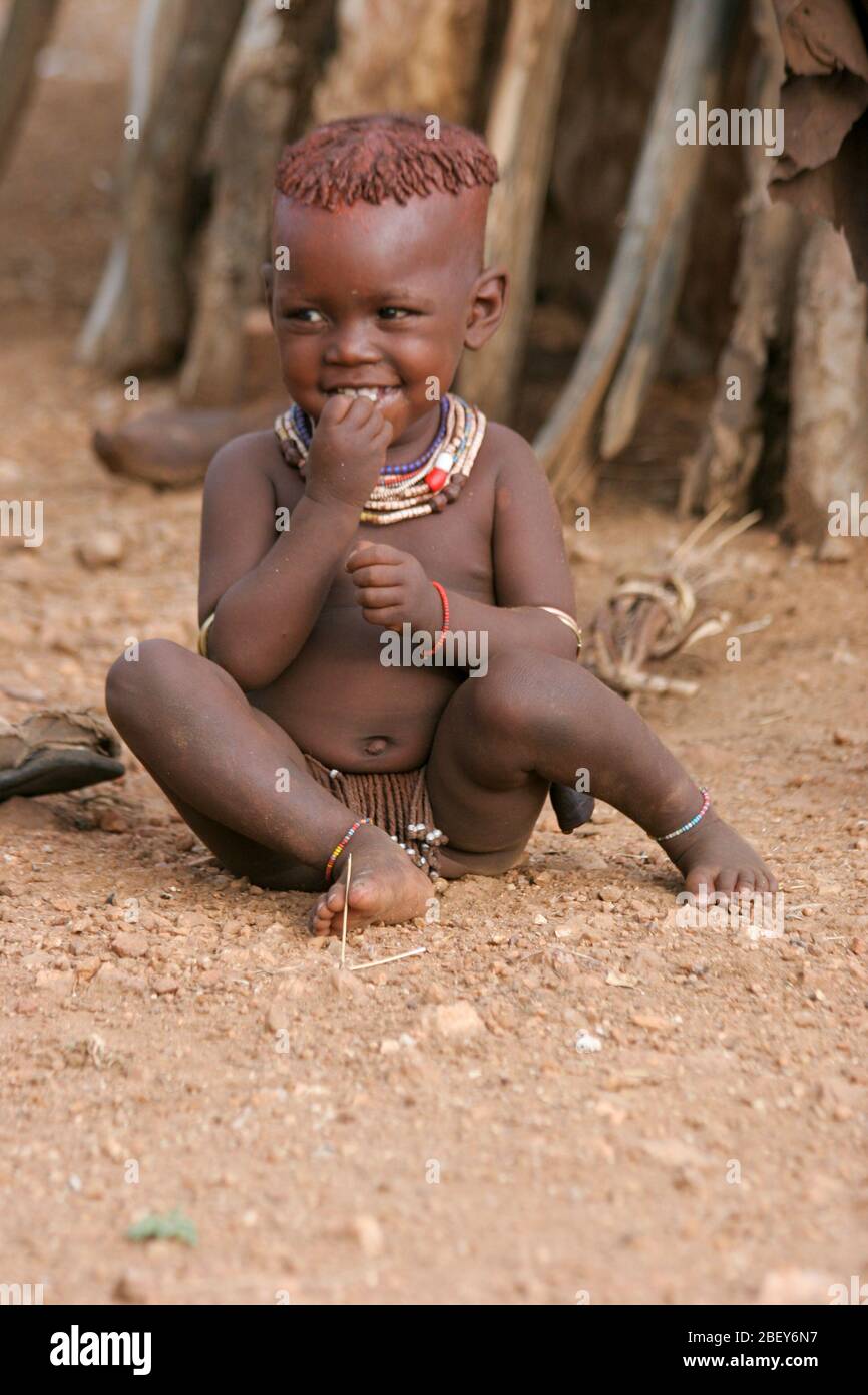 Children of the Hamer Tribe Photographed in the Omo River Valley, Ethiopia Stock Photo