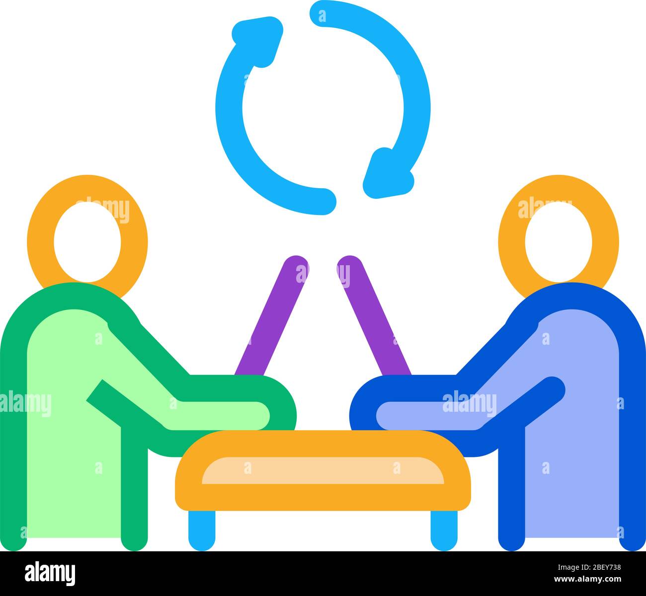 exchange of computer experience icon vector outline illustration Stock ...