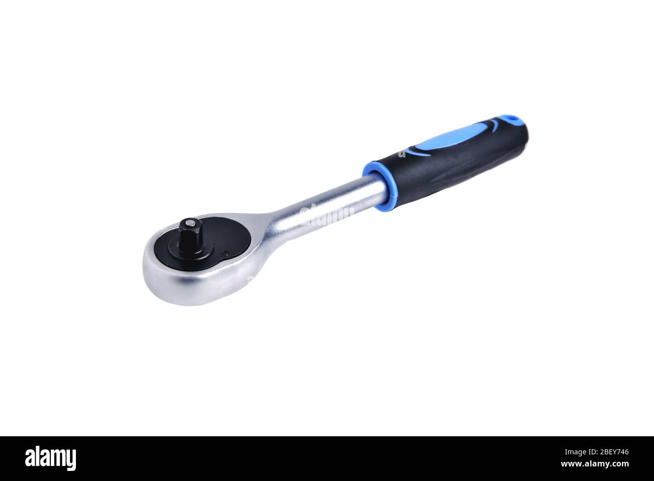knob for socket wrench, nut ratchet close up isolate Stock Photo
