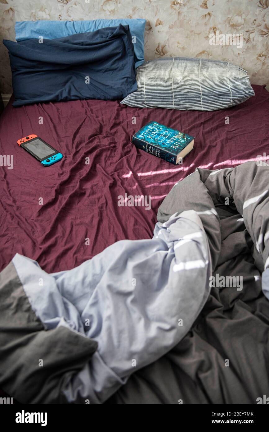 Messy bed during lockdown Stock Photo Alamy