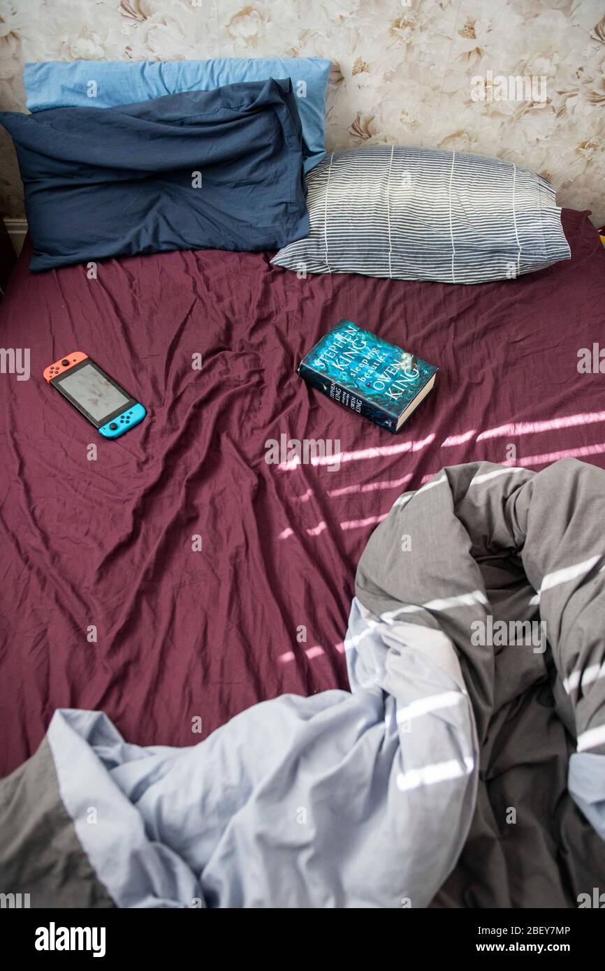 Messy bed during lockdown Stock Photo Alamy
