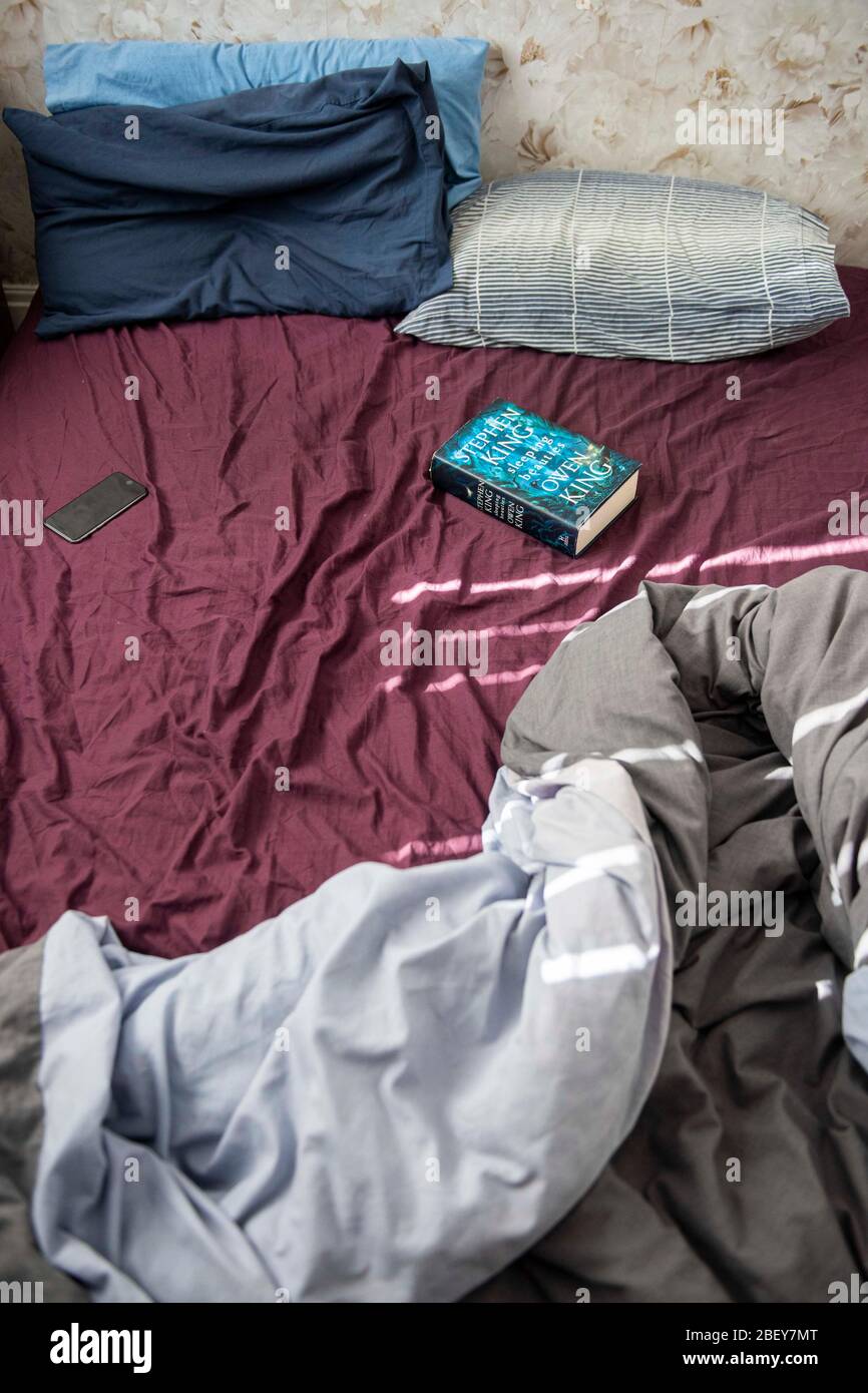 Messy bed during lockdown Stock Photo Alamy