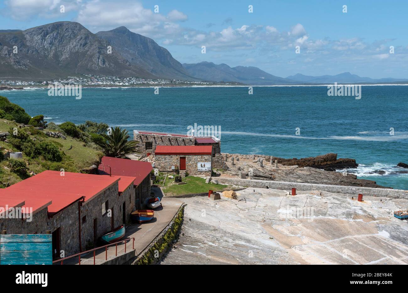 Hermanus, Western Cape, South Africa. 2019. An overview of the Old Harbour Museum on the seafront at Hermanus, Western Cape. Stock Photo