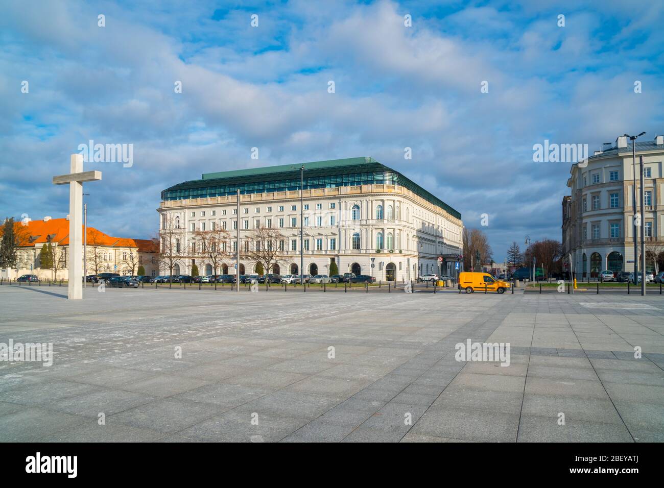 Warsaw, Poland - January 3, 2019: View on the Pilsudski Square Stock Photo