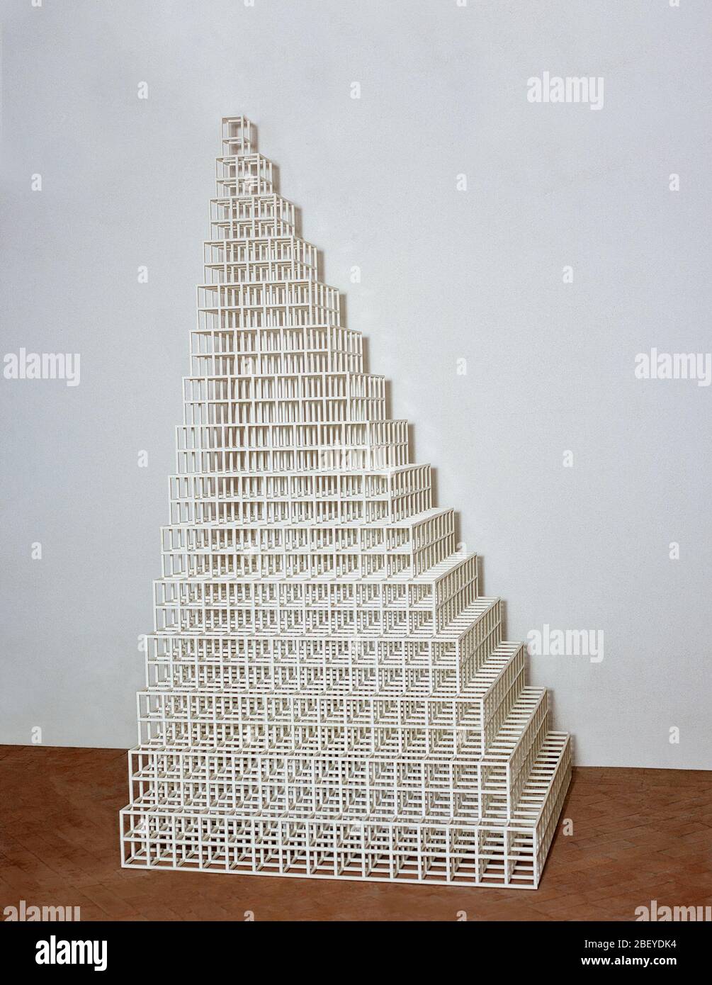 IRREGULAR TOWER artwork Sol Lewitt at CAMUSAC  Museum Contemporary Art Cassino Italy Stock Photo