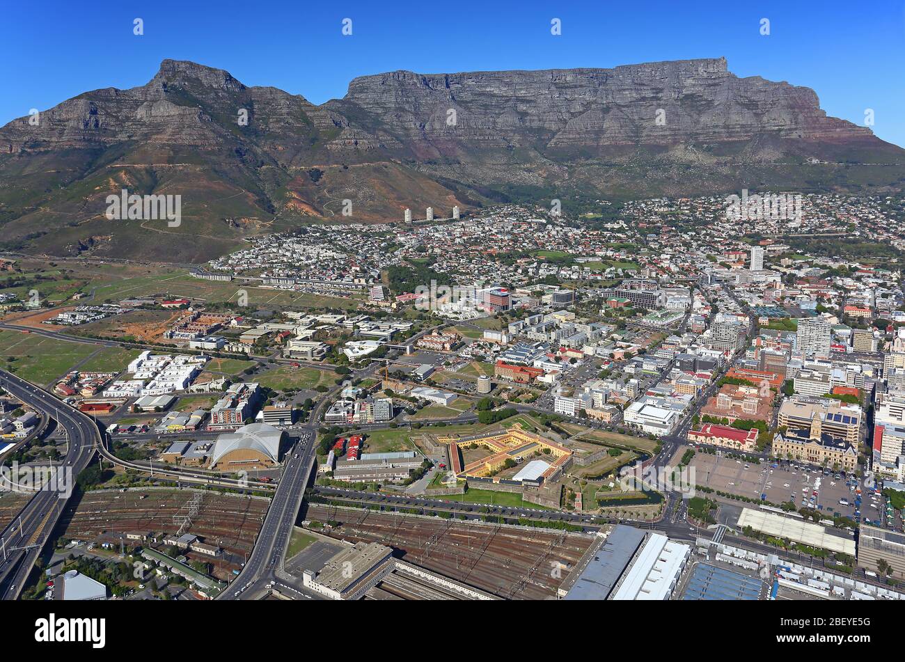 Aerial photo of Cape Town Castle Stock Photo