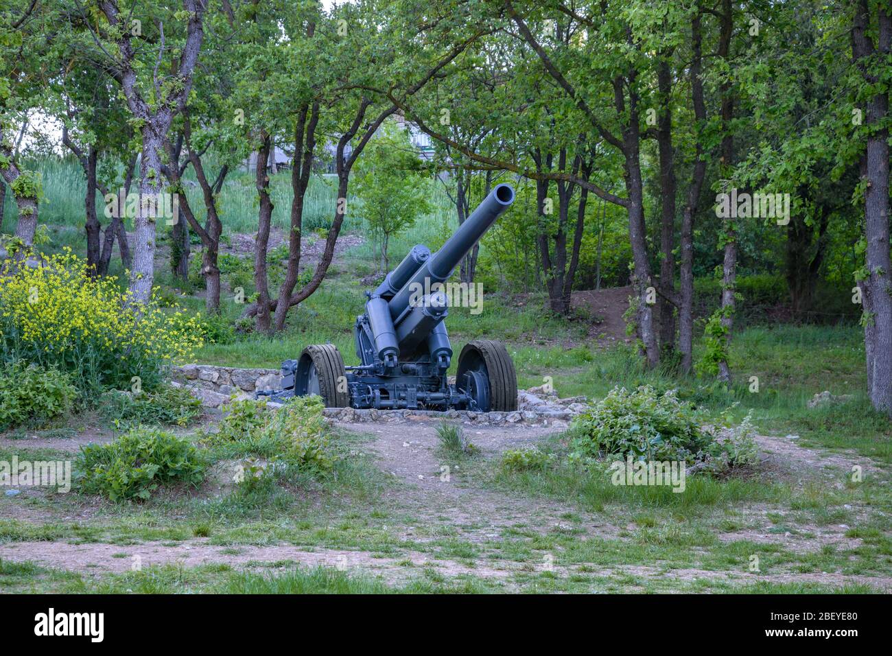 Artillery positions on Sapun mountain. Sevastopol. Stock Photo