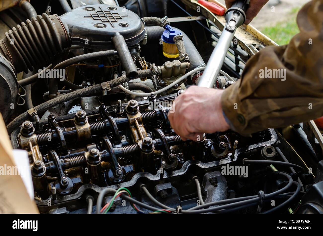 The procedure for tightening the cylinder head bolts. Part 3 of 6. The