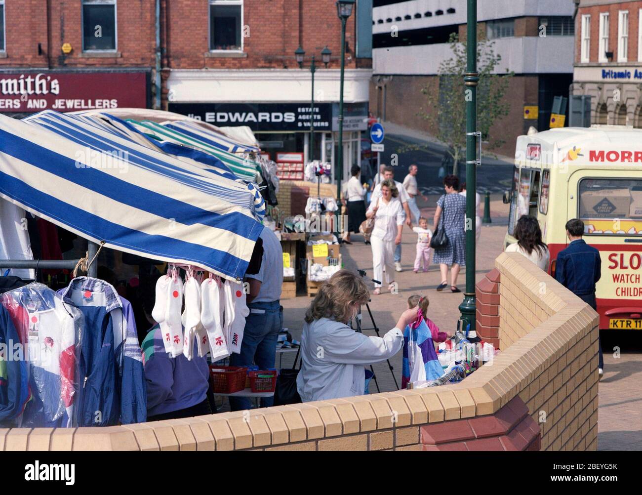 1990, Sutton in Ashfield town Centre, East Midlands, England, UK Stock