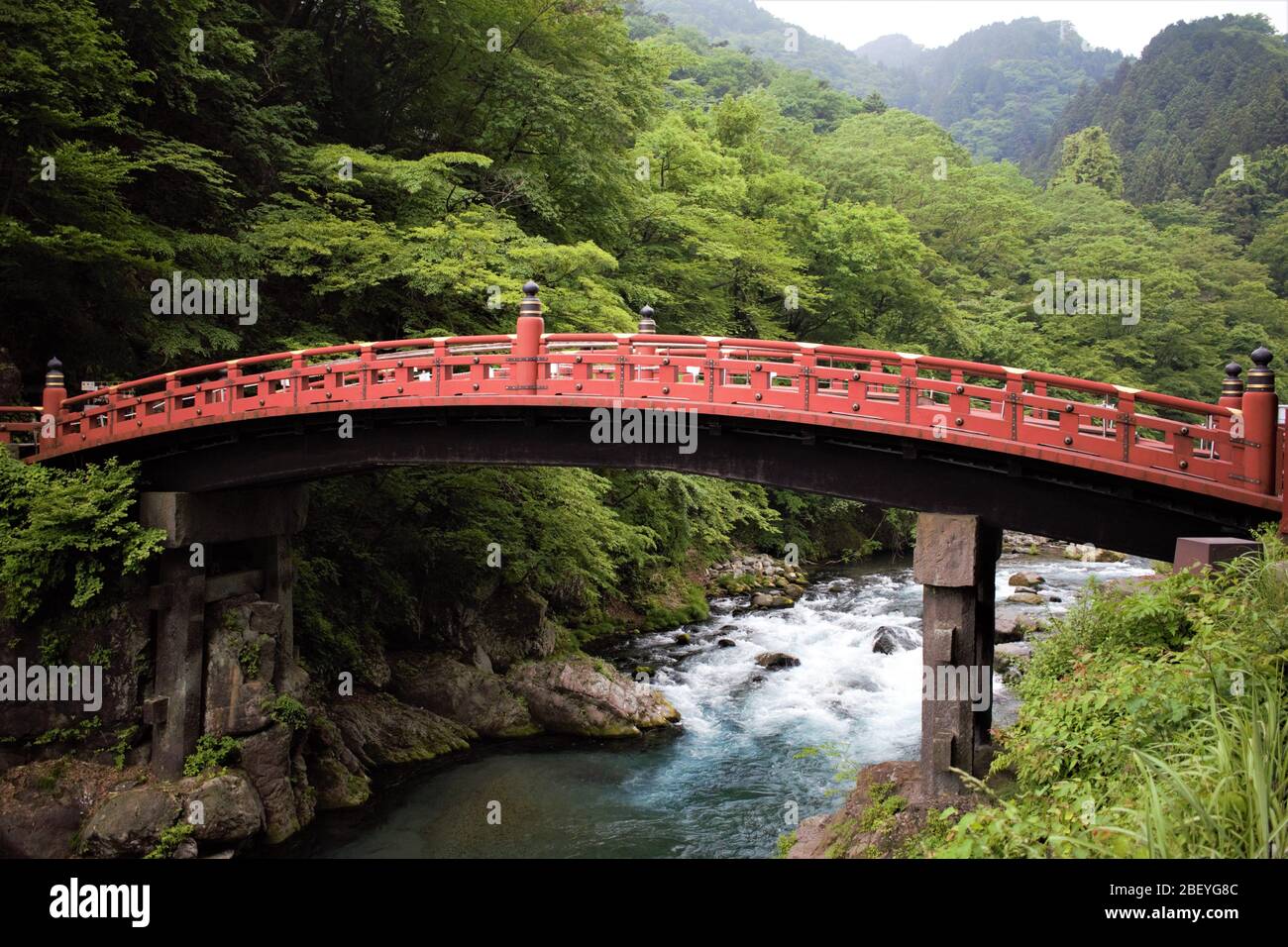 Shinkyo Bridge of Futarasan Jinja Shinto Shrine, Nikko, Tochigi Prefecture, Japan Stock Photo