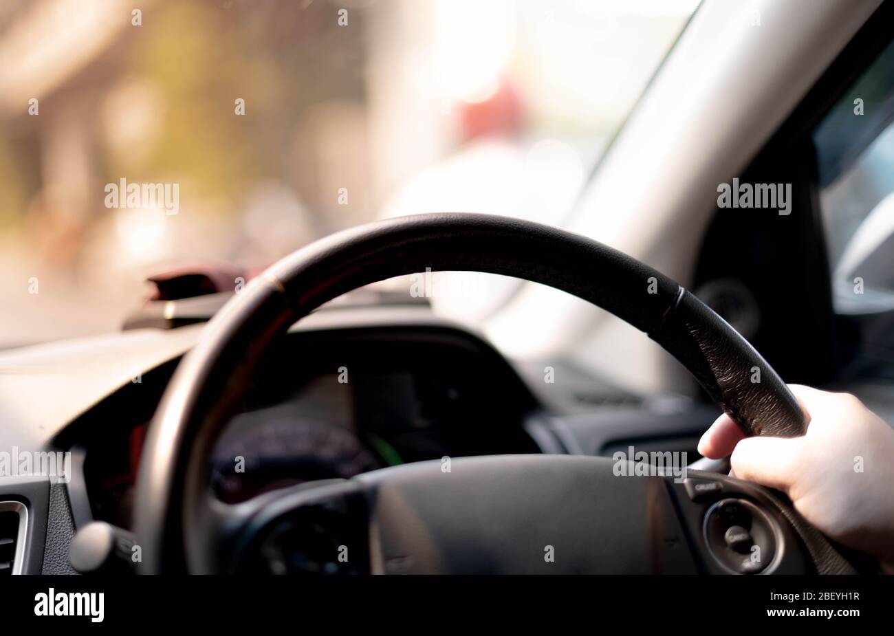 Female hands on wheel motor hi-res stock photography and images - Alamy