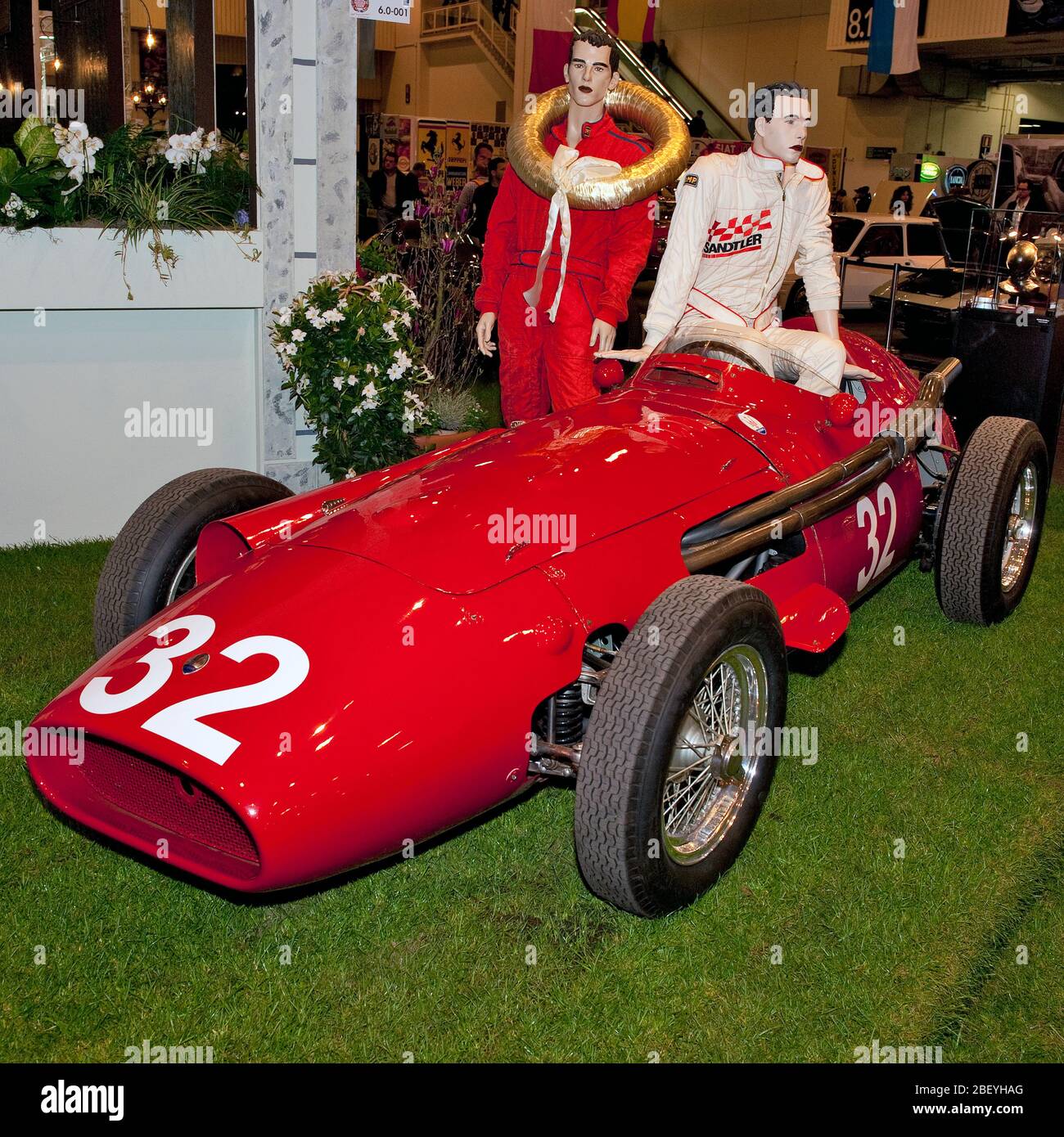 Maserati 250 F; winner Grand Prix Monaco 1957; driver Juan Manuel Fangio, V6 engine, 270 hp, classic race car, historic car, legendary formula 1 car, Stock Photo