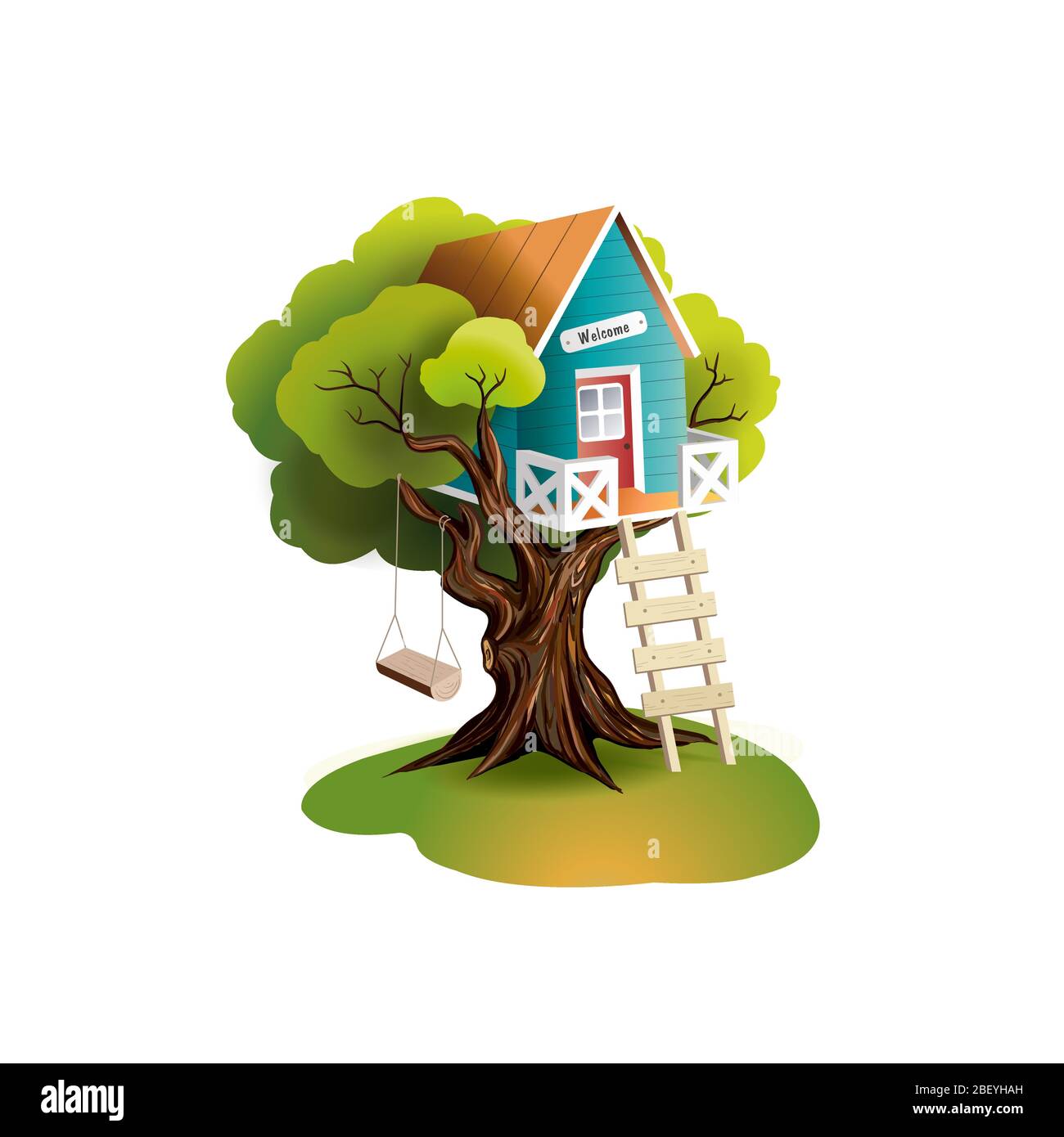 Tree house. Cartoon house Stock Vector Image & Art Alamy