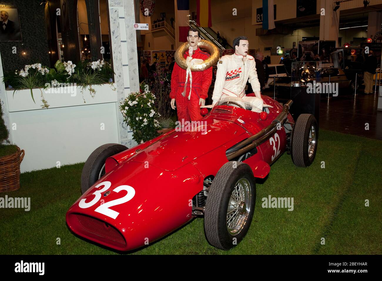 Maserati 250 F; winner Grand Prix Monaco 1957; driver Juan Manuel Fangio, V6 engine, 270 hp, classic race car, historic car, legendary formula 1 car, Stock Photo