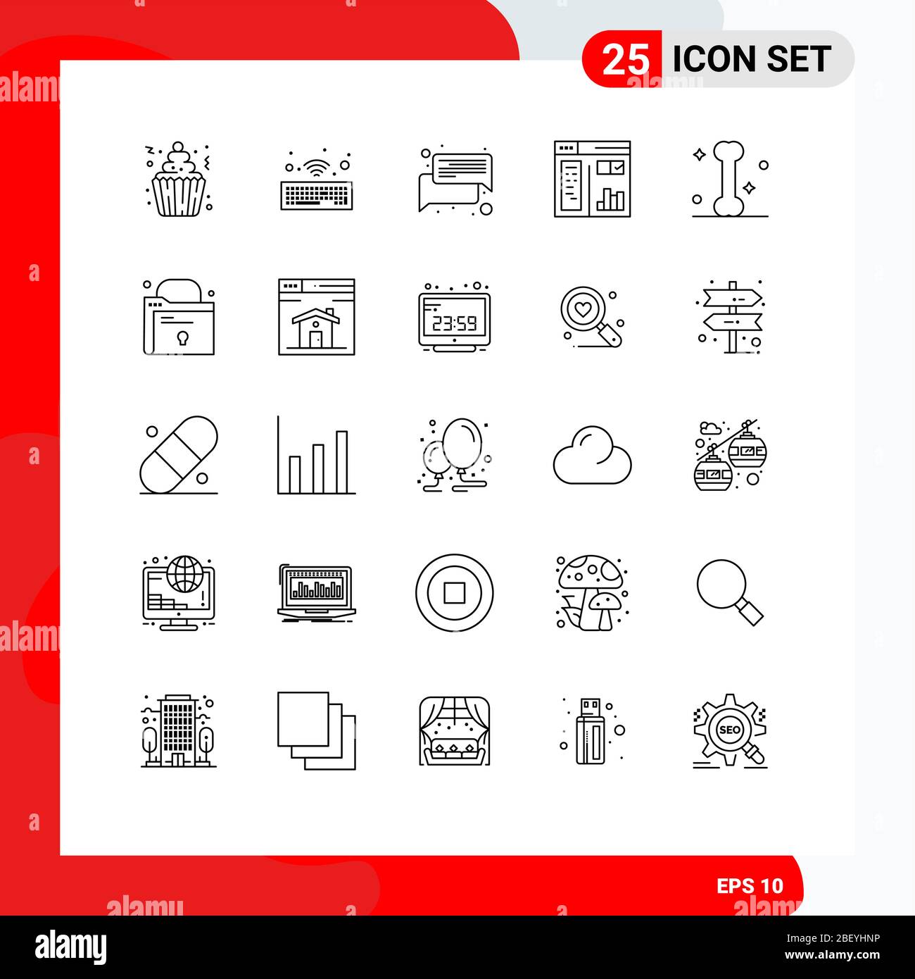 25 Universal Line Signs Symbols Of Bone Web Chat Paint Design Editable Vector Design Elements Stock Vector Image Art Alamy