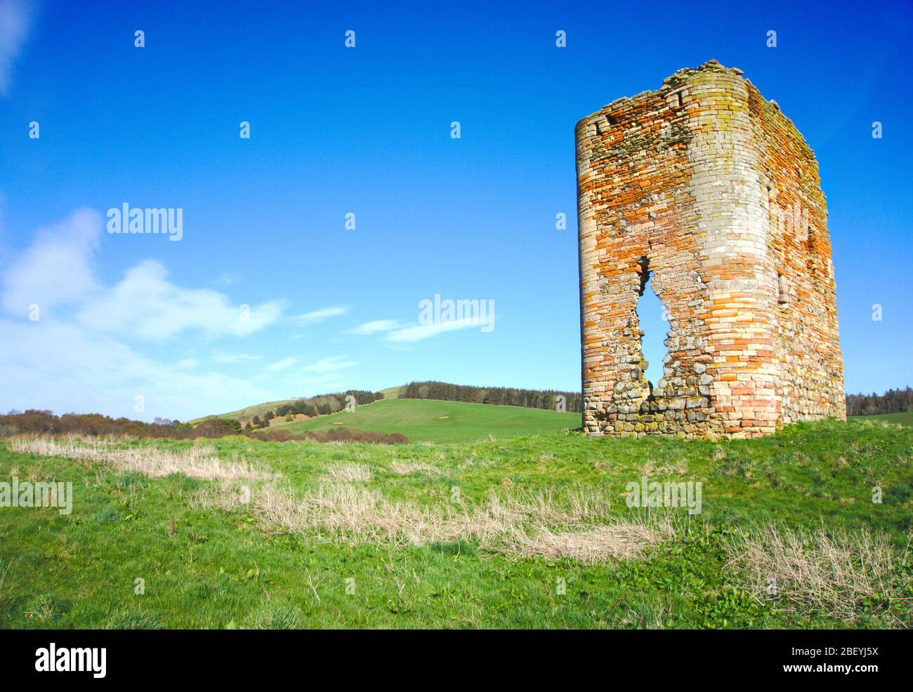 Ruin of the 16th century Corsbie Tower (or Castle), a Scheduled