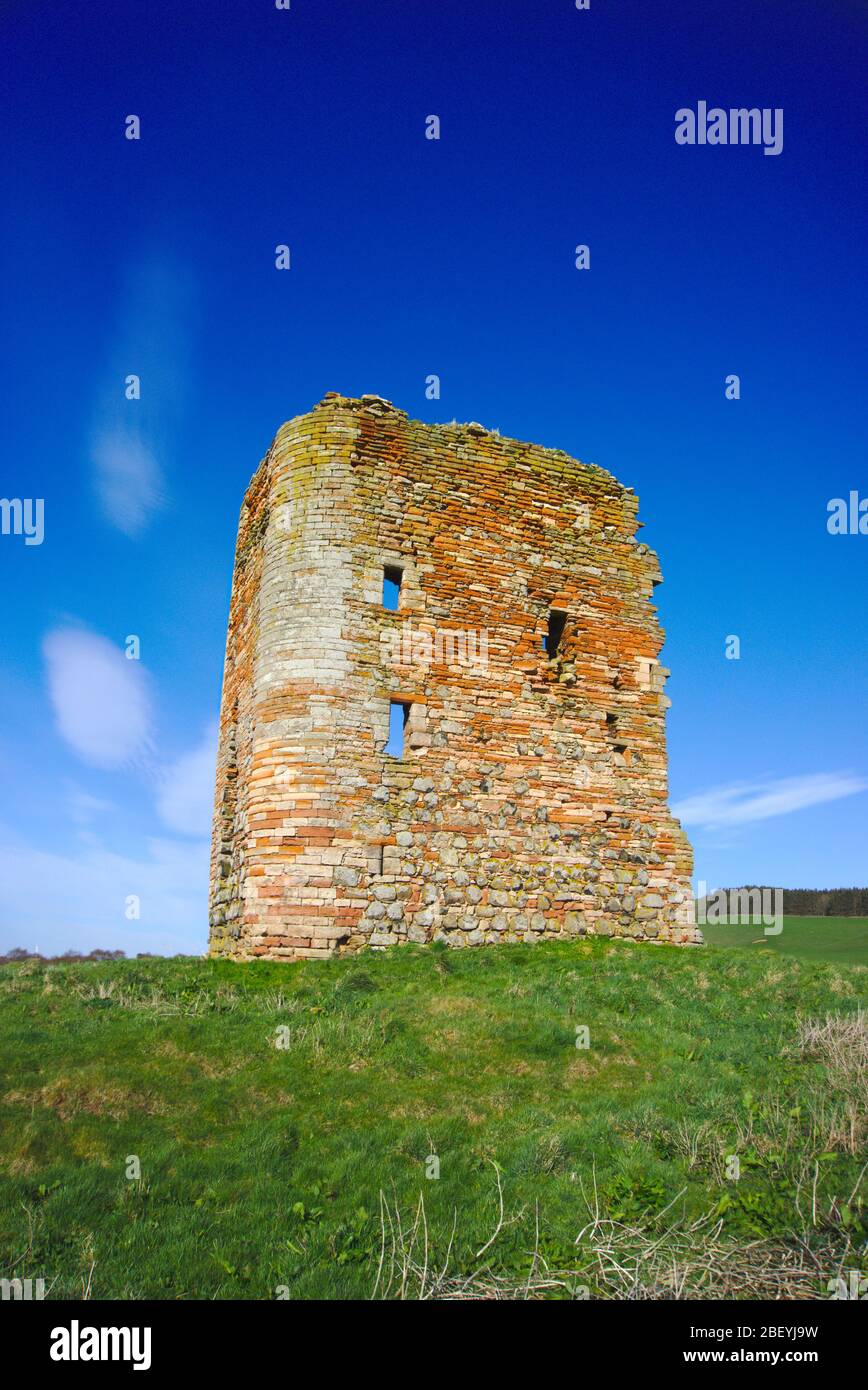 Ruin of the 16th century Corsbie Tower (or Castle), a Scheduled