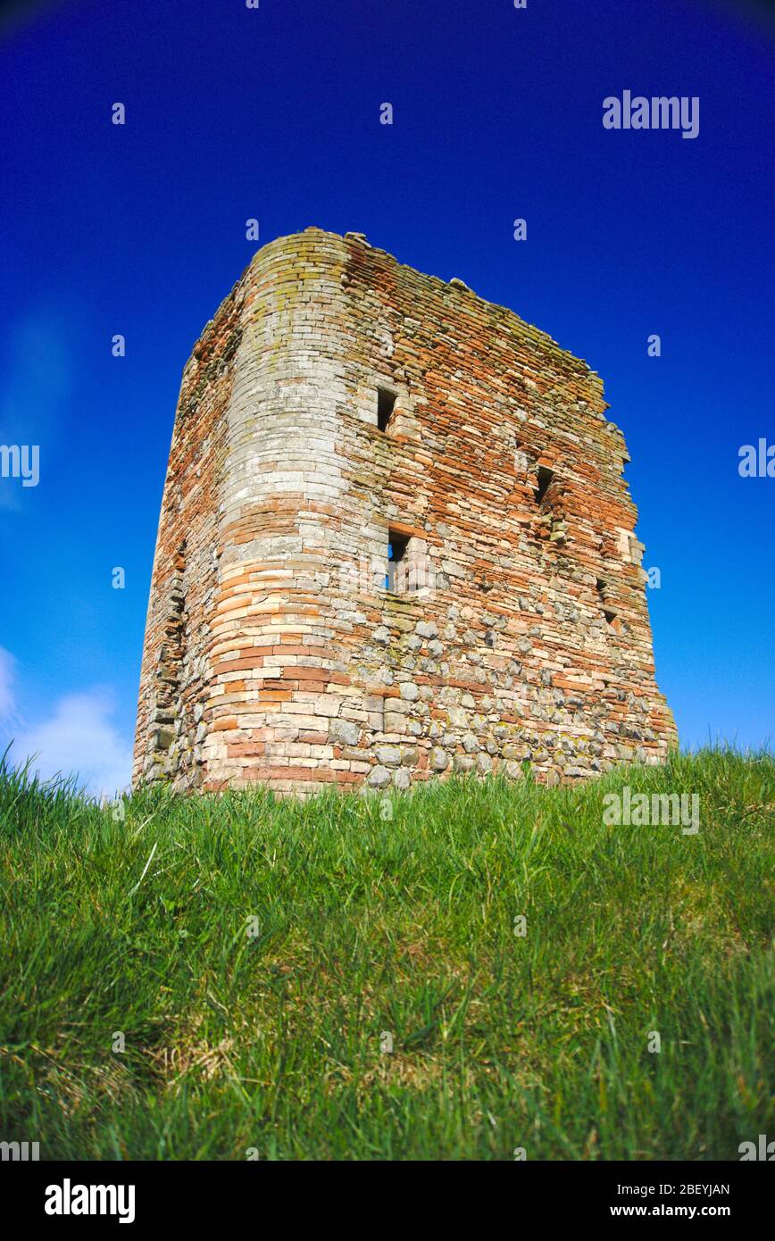 Ruin of the 16th century Corsbie Tower (or Castle), a Scheduled Monument of National Importance near Gordon, Berwickshire, Scottish Borders, UK Stock Photo