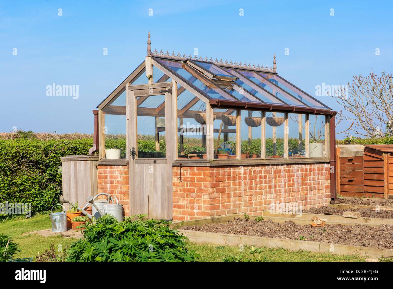 Greenhouse construction brick base hires stock photography and images