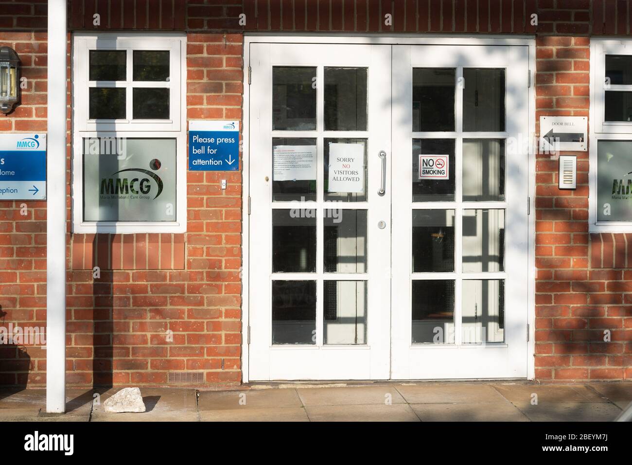 London, UK. 16th Apr, 2020. Photo taken on April 16, 2020 shows a door