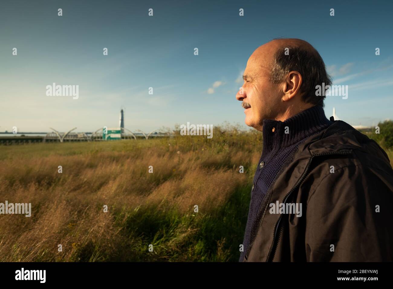 Bald man walking hi-res stock photography and images - Alamy