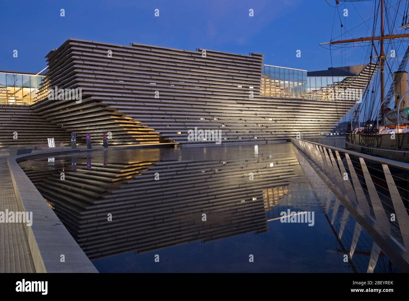 V&A Dundee the first design museum in Scotland designed by Kengo Kuma and located at Riverside Esplanade, Dundee, Tayside, Scotland Stock Photo