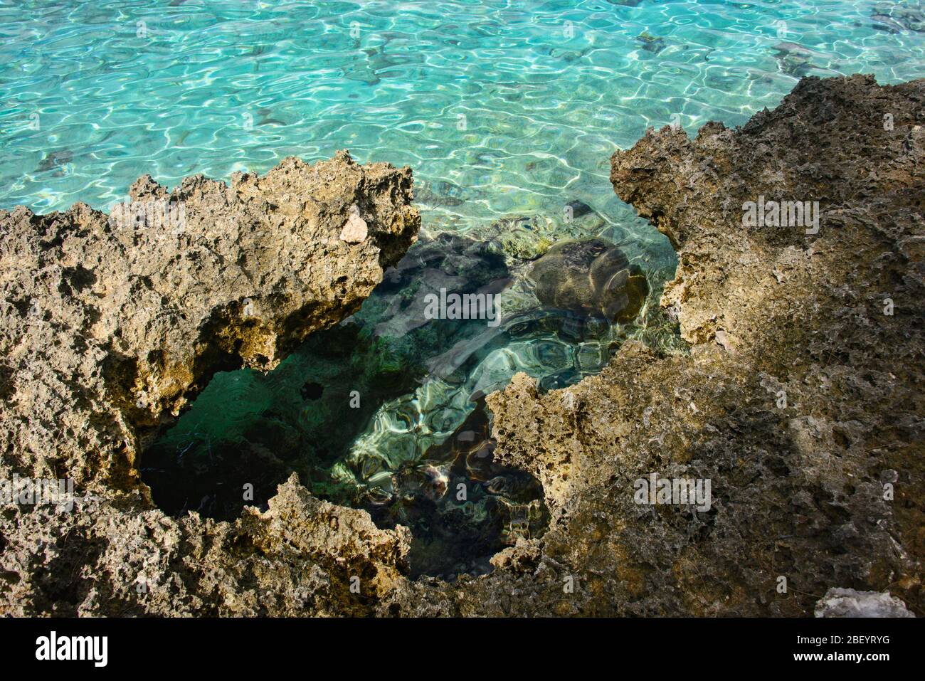 Beautiful Caribbean sea at exquisite Caleta Buena, Playa Giron, Cuba Stock Photo