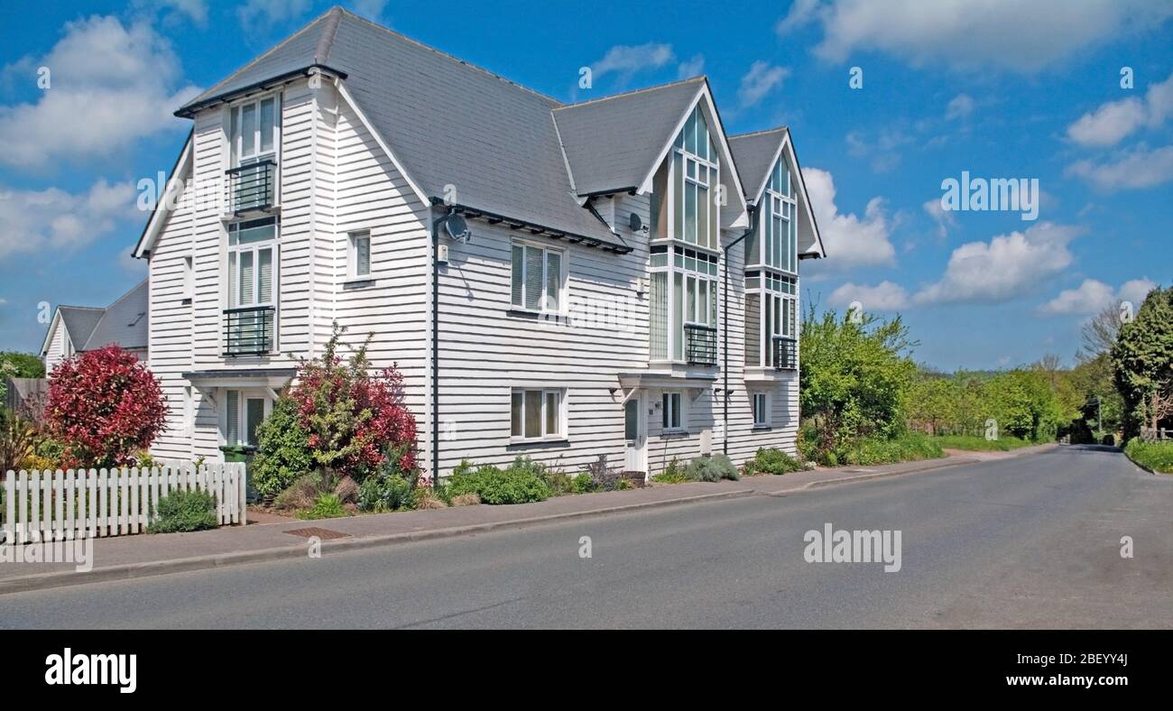 Leeds Village Kent, White Weather Board, House Stock Photo Alamy