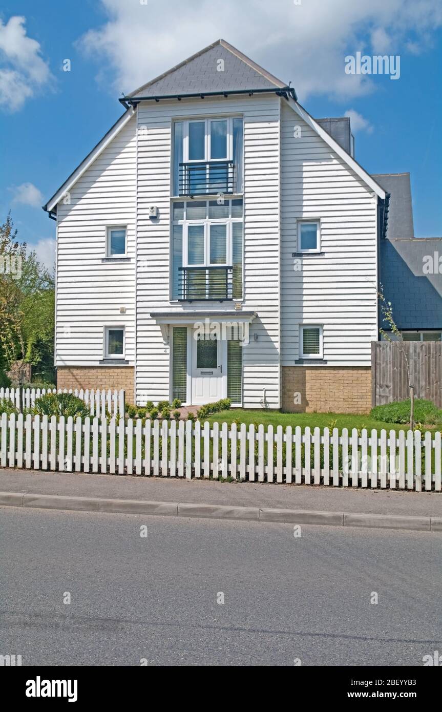 Leeds Village Kent, White Weather Board House Stock Photo Alamy