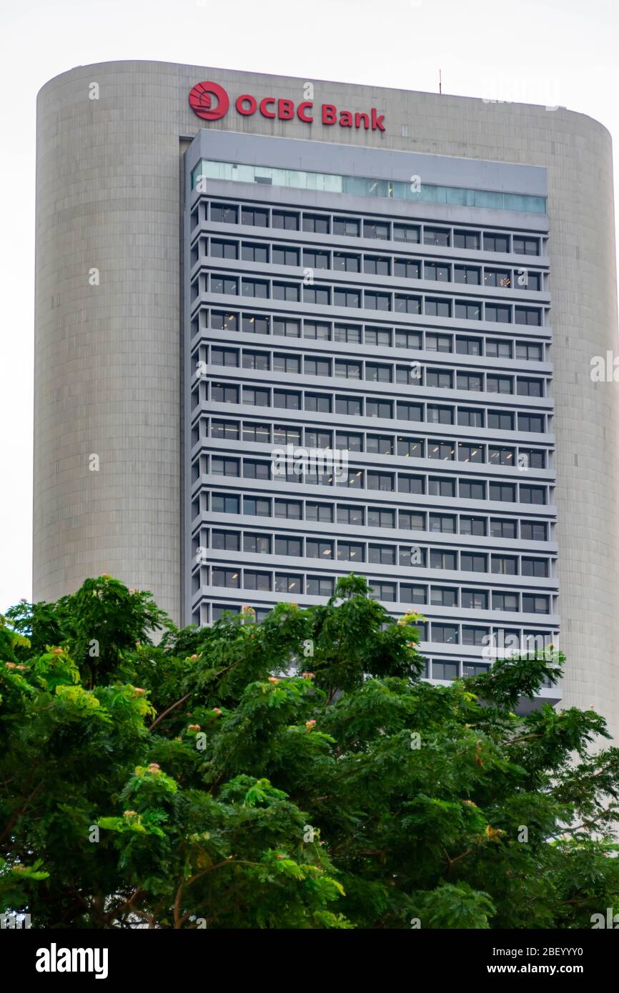 OCBC Bank Building in Central Business District, Singapore, Mar 2, 2020 Stock Photo