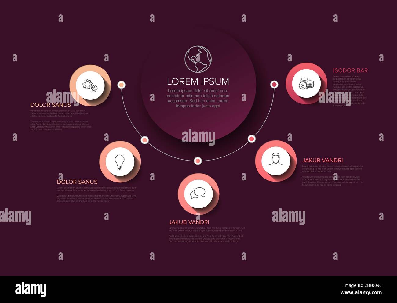 Vector multipurpose Infographic template with title and five elements ...