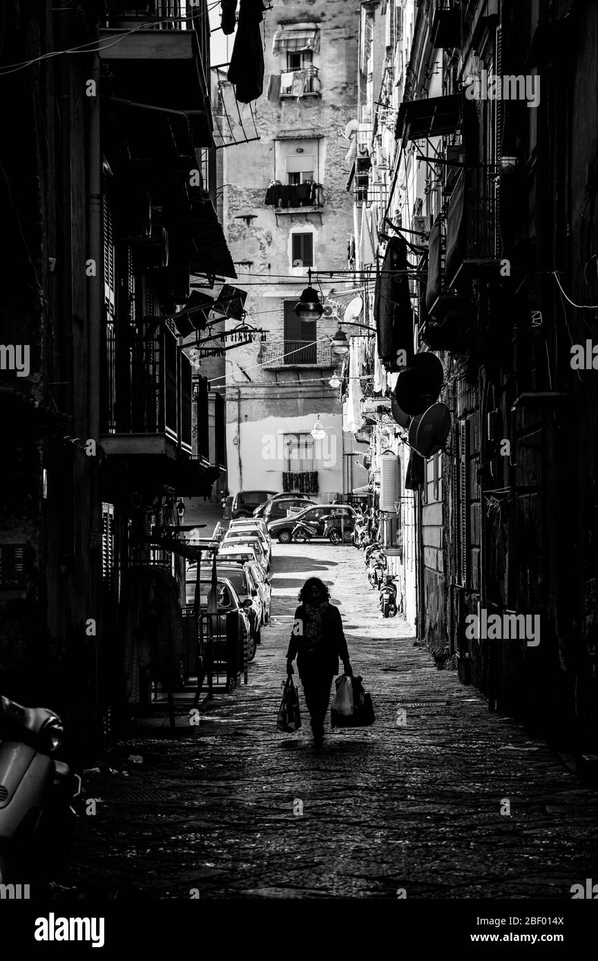 Naples (Italy) - An alley in the historic center of Naples Stock Photo
