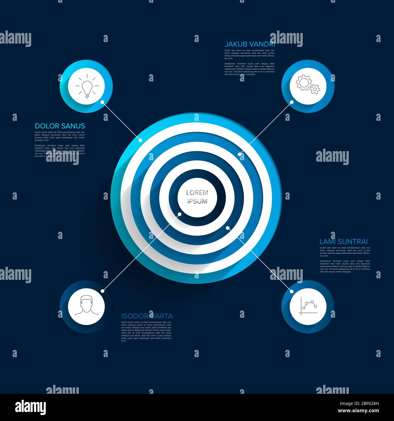 Vector multipurpose Infographic template with four elements around ...