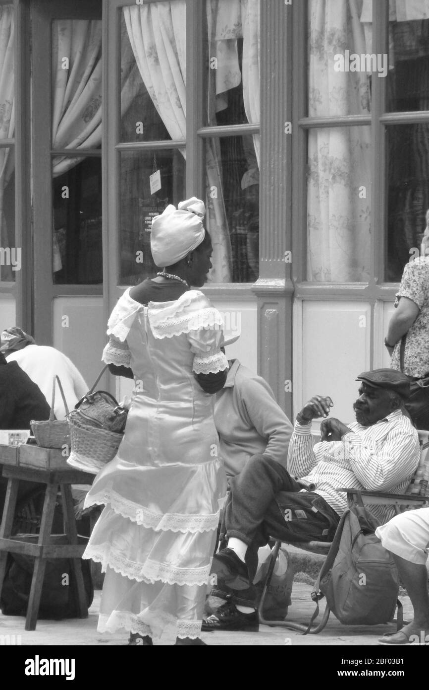 Traditional caribbean dress Black and White Stock Photos & Images - Alamy