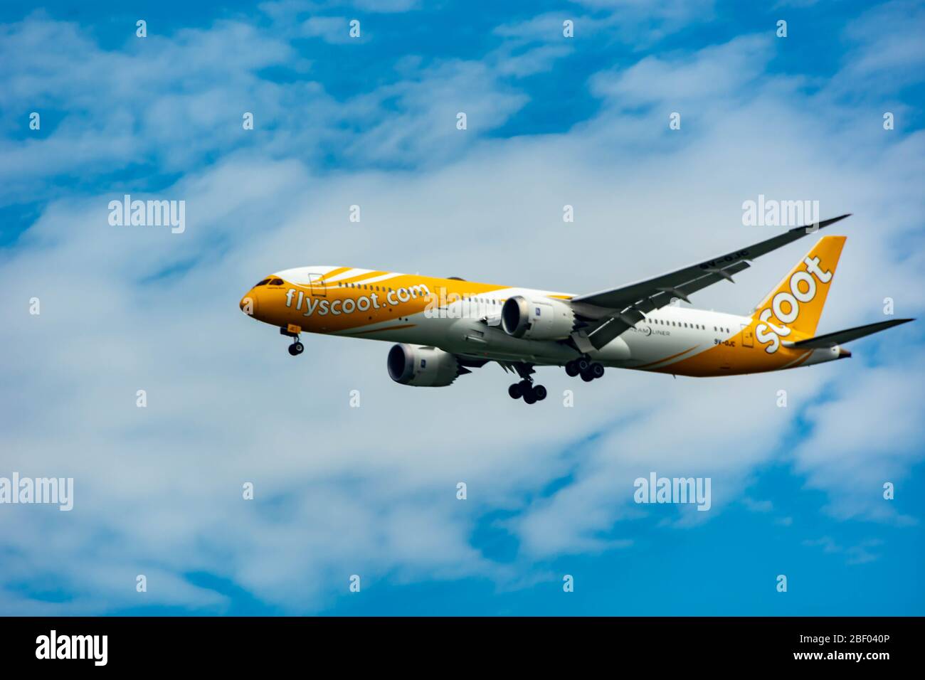 CHANGI SINGAPORE SCOOT Airline Airplane landing at Changi