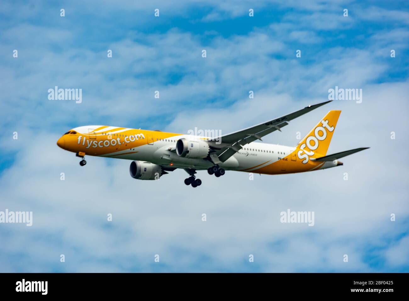 CHANGI SINGAPORE SCOOT Airline Airplane landing at Changi