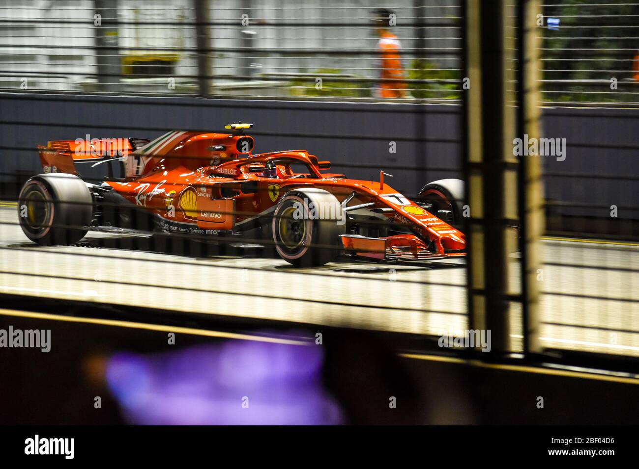 Kimi Raikkonen in the Singapore F1 Grand Prix 2018 Stock Photo