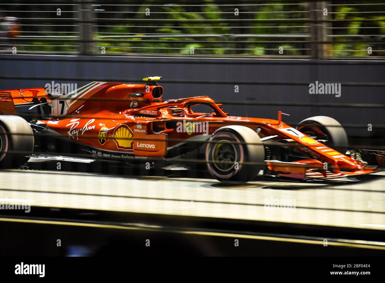 Kimi Raikkonen in the Singapore F1 Grand Prix 2018 Stock Photo