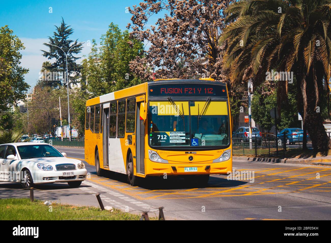 SANTIAGO, CHILE - SEPTEMBER 2016: A Transantiago bus Stock Photo