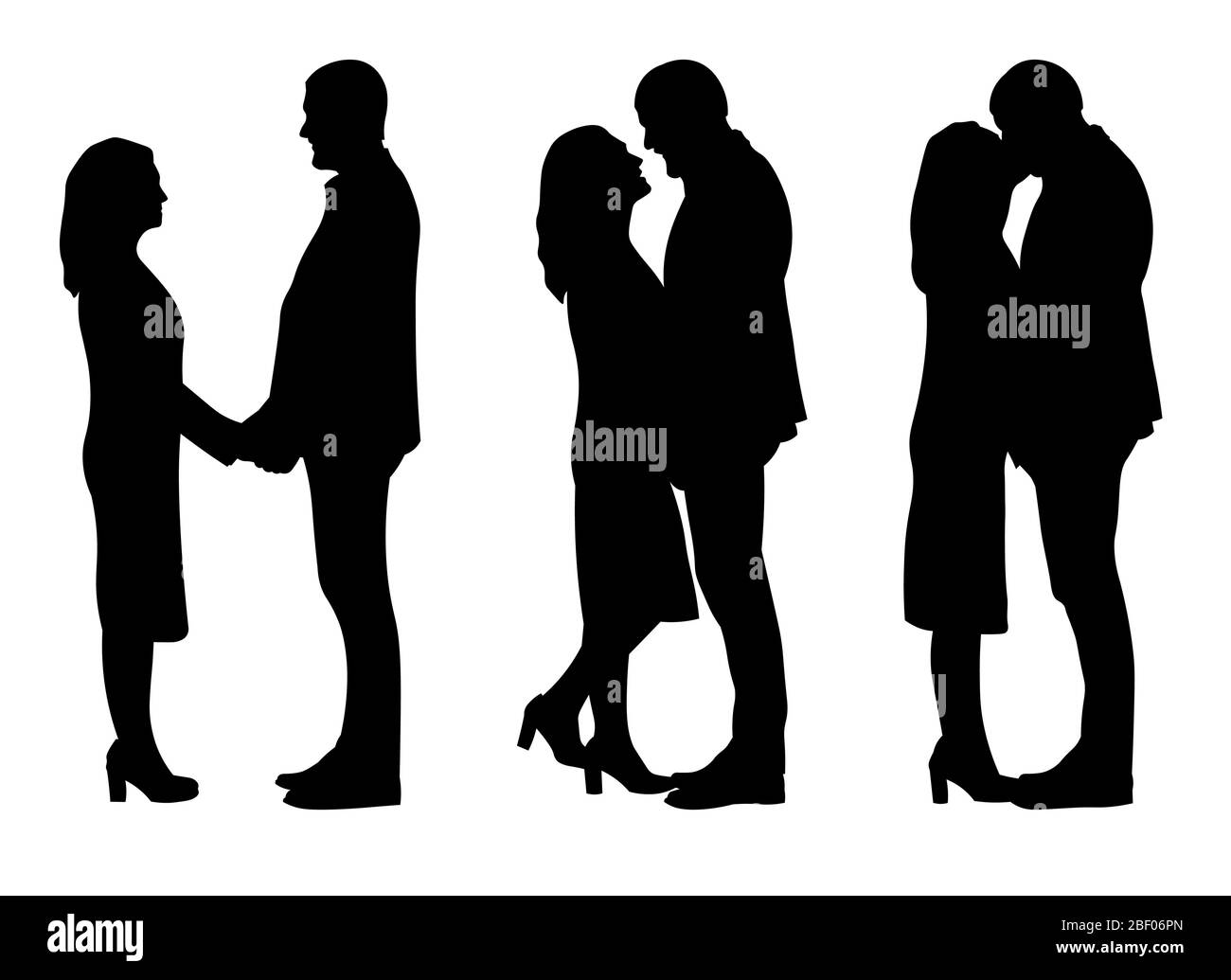 Couple kissing silhouette Cut Out Stock Images & Pictures - Alamy