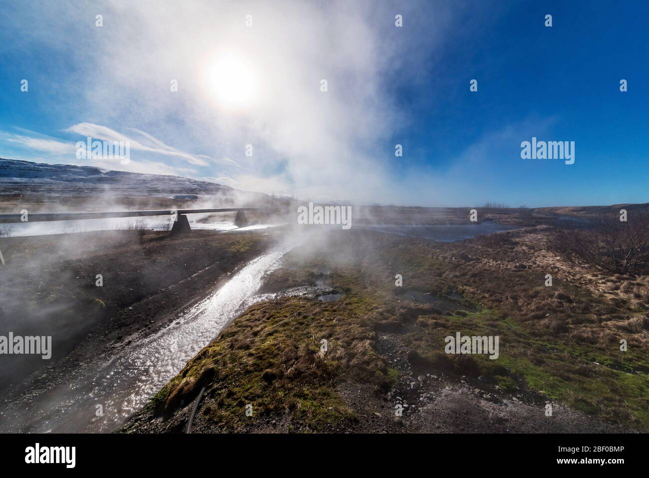 hot springs at Deildartunguhver in iceland Stock Photo