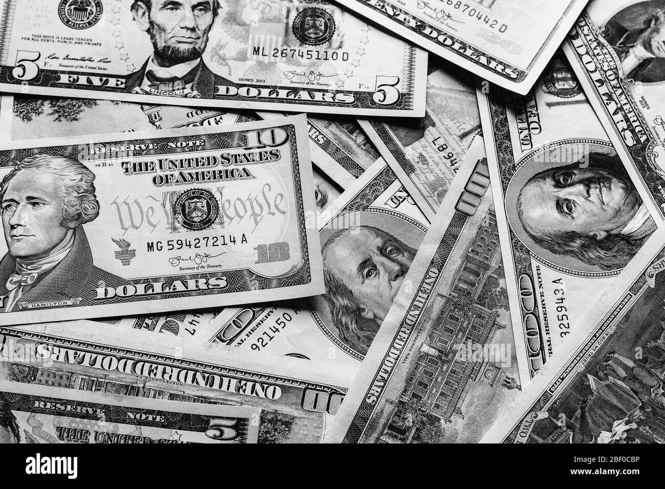 American one dollar bills Black and White Stock Photos & Images - Alamy