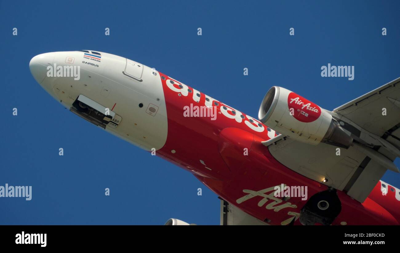 AirAsia departure in the sky Stock Photo