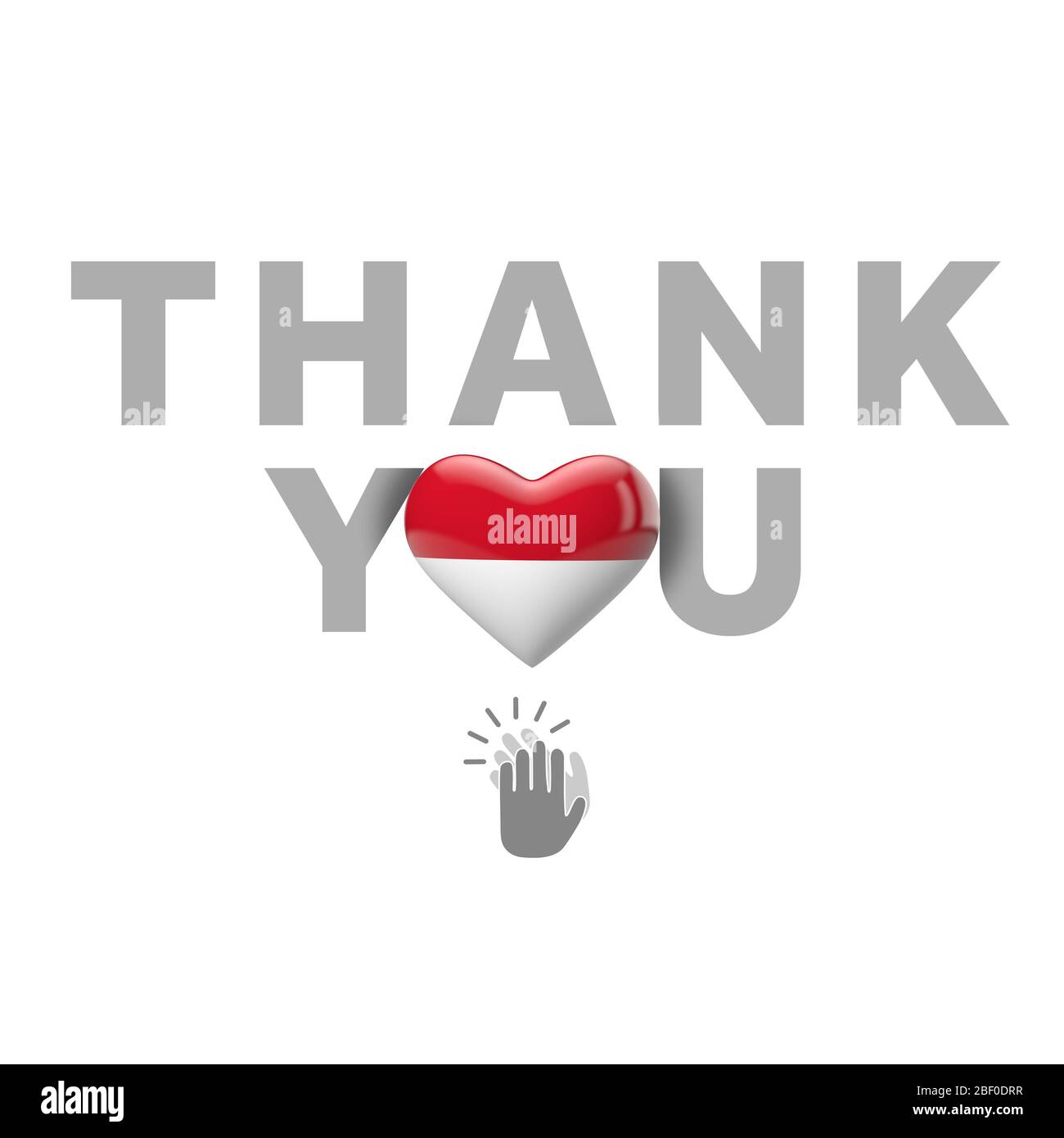 Thank you message with Indonesia flag heart. 3D Render Stock Photo Alamy