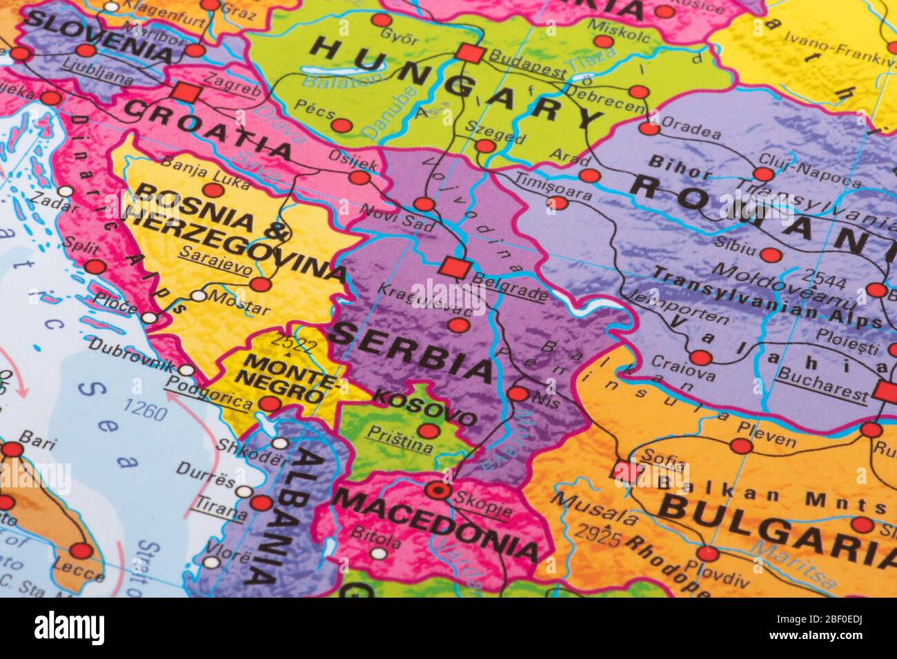 Europe, map of Serbia Stock Photo