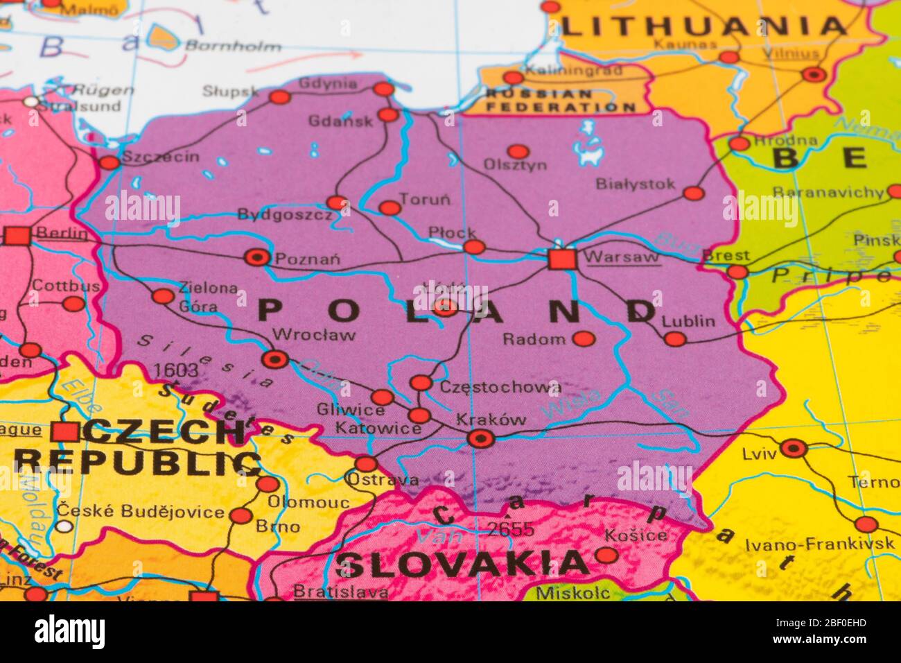 Europe, map of Poland Stock Photo
