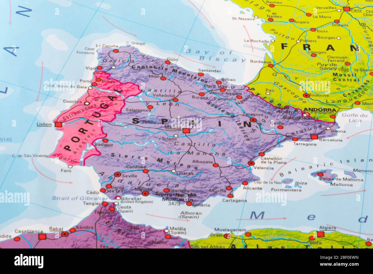 Europe Map Of Spain And Portugal Stock Photo Alamy