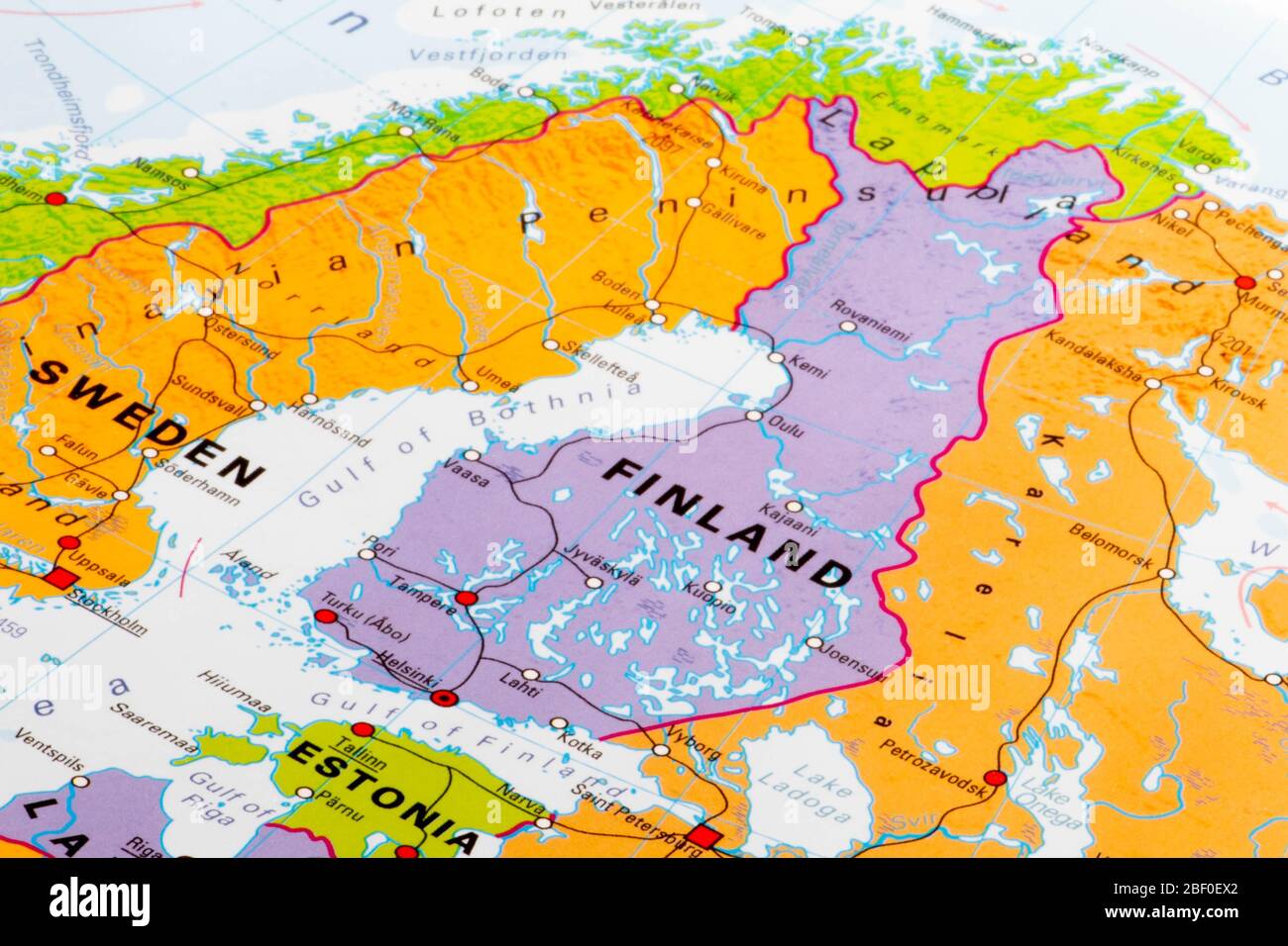 Europe, map of Finland Stock Photo